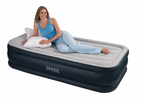 Кровать надувная односпальная со встроенным насосом 220В 99х191х42см Intex 64432